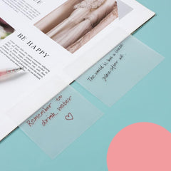 Sticky Notes Transparent Pad | 50 Sheets Clear Waterproof Transparent Sticky Notes