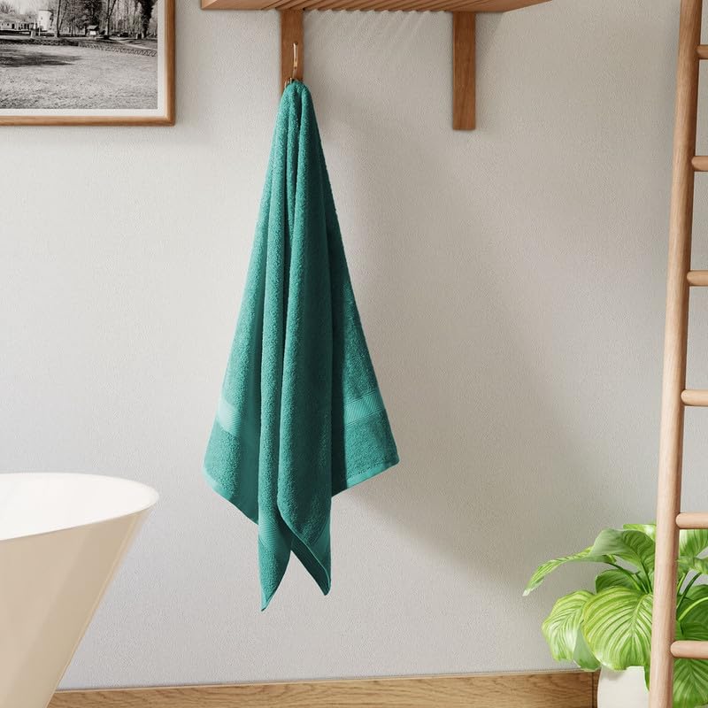 Welspun Alpha Cotton Large Bath Towel Soft & Absorbent 500 Gsm (Dobby - Light Teal)