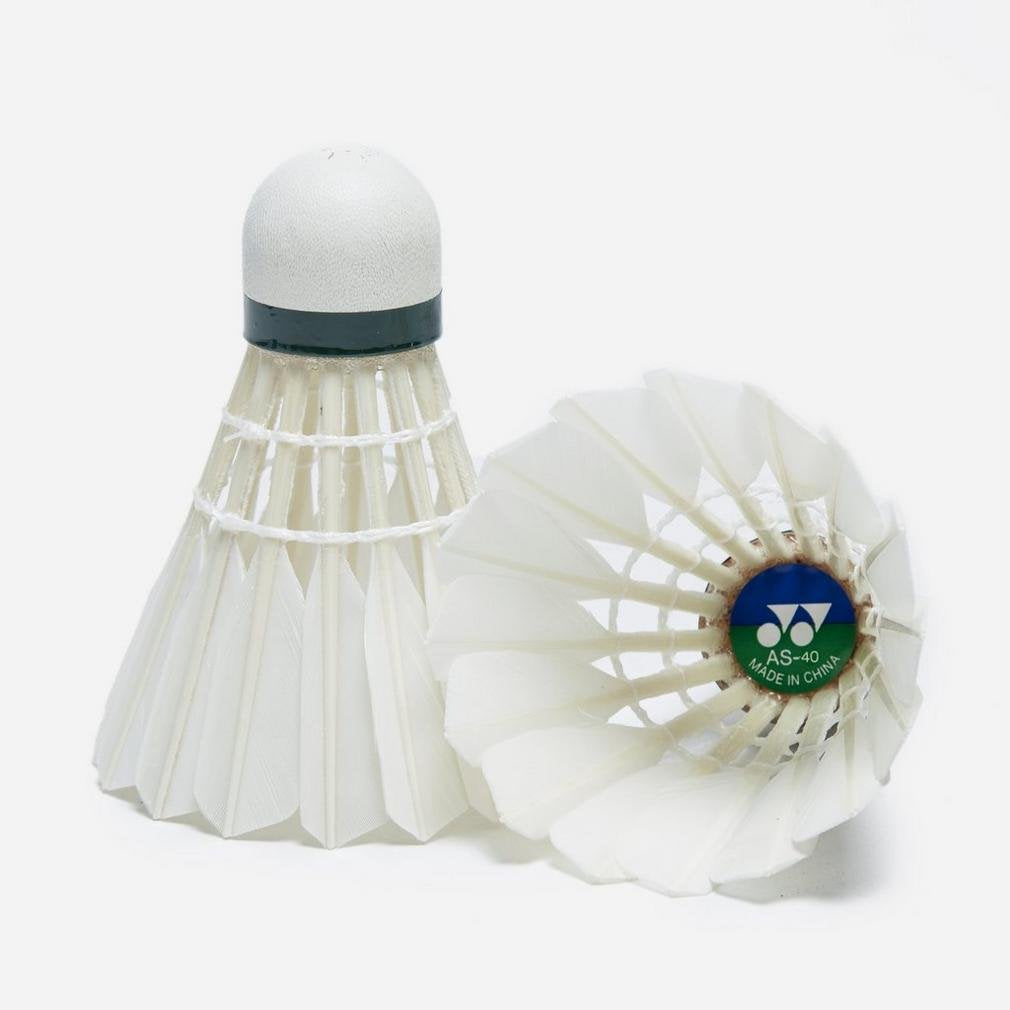 Yonex Aerosensa - 40 Badminton Feather Shuttlecocks , White | Pack Of 10 , Speed - Slow
