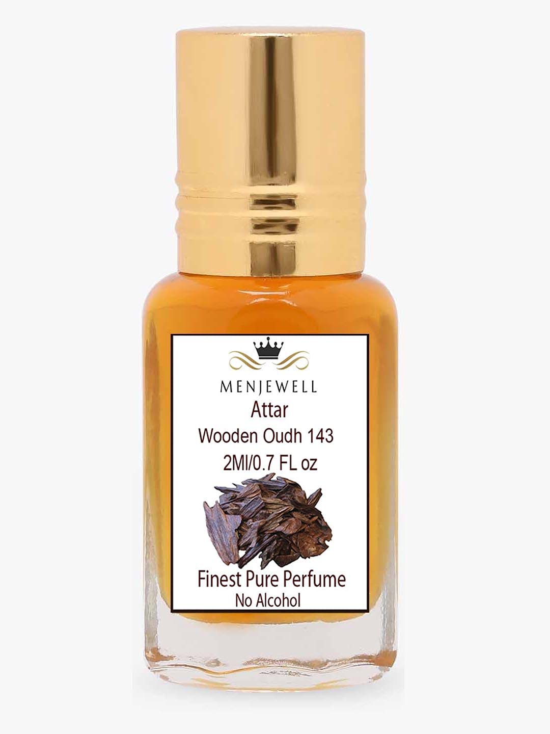 Menjewell Wooden Oudh 143 Attar Perfume 2ml 0.06 Fl.oz. Unisex Fragrance | Long Lasting | No Alcohol