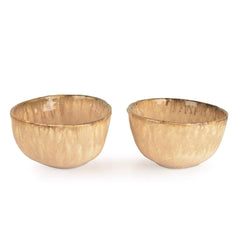 Handmoulded Studio Pottery Snack Bowls In Brown - Set Of 2, 400ml Each | Decorative Bowls For Kitchen