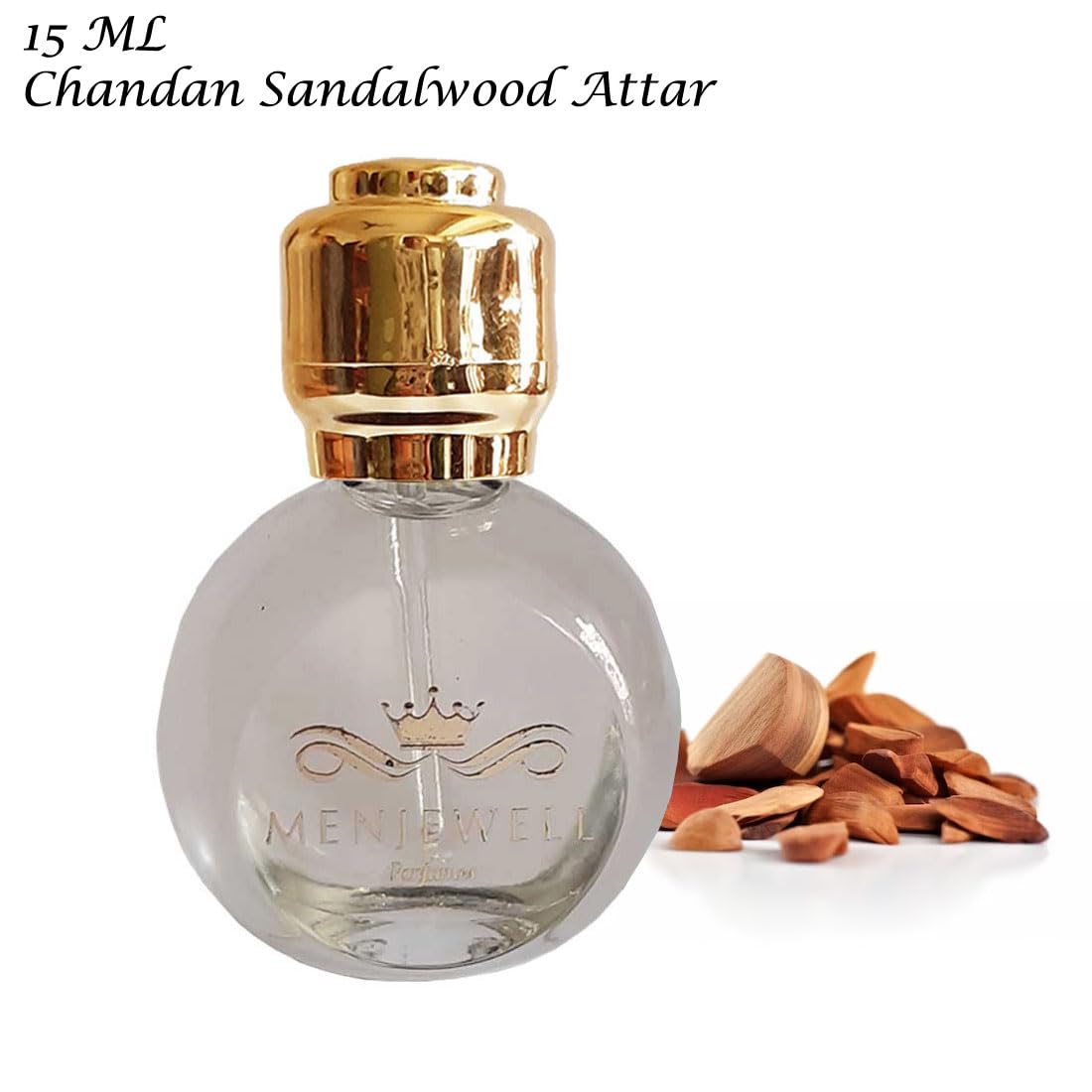 Menjewell Premium Sandalwood Attar Perfume 15ml 0.5 Fl.oz. For Men & Women | Alcohol Free | Long Lasting