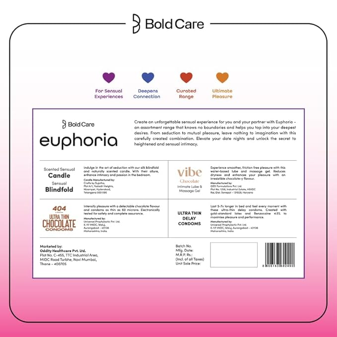 Bold Care Euphoria Couples Kit For Date Nights | Condoms, Lube & Accessories For Memorable Moments
