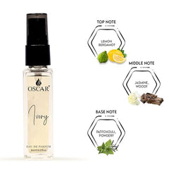 Oscar Ivory Mini Pocket Perfume For Women 8 Ml 0.2 Fl.oz. | Patchouli & Powdery Notes | Mini Perfume | Travel Size Perfume | Floral Fragrance | Edp | Women & Girl