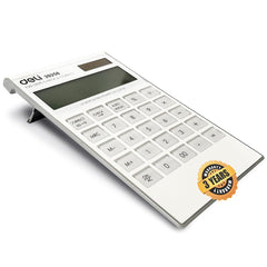 Deli W39258 Calculator Big Size With 12 Digit Steps | 3 Years Warranty | With Steps Check And Correct Desktop Calculator - White