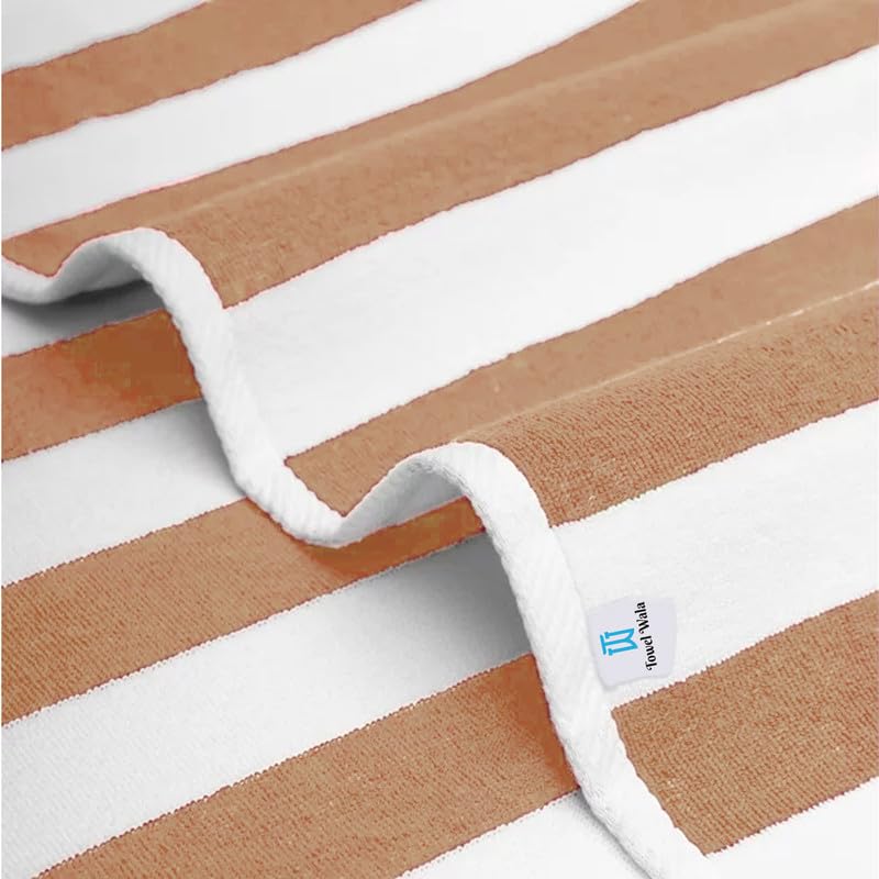 Towel Wala Striped Soft Turkish Cotton Large Bath Towel 450gsm | Perfect For Beach Spa & Swimming (Pack Of 2)