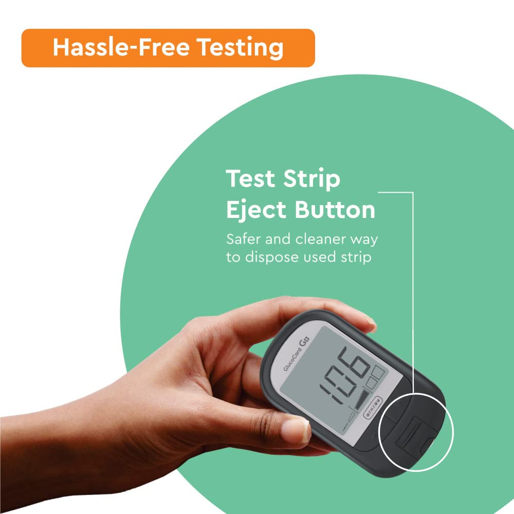 Arkray Glucocard G+ Advance Glucometer Machine | Free 100 Test Strips + 25 Trustlet Lancet Combo