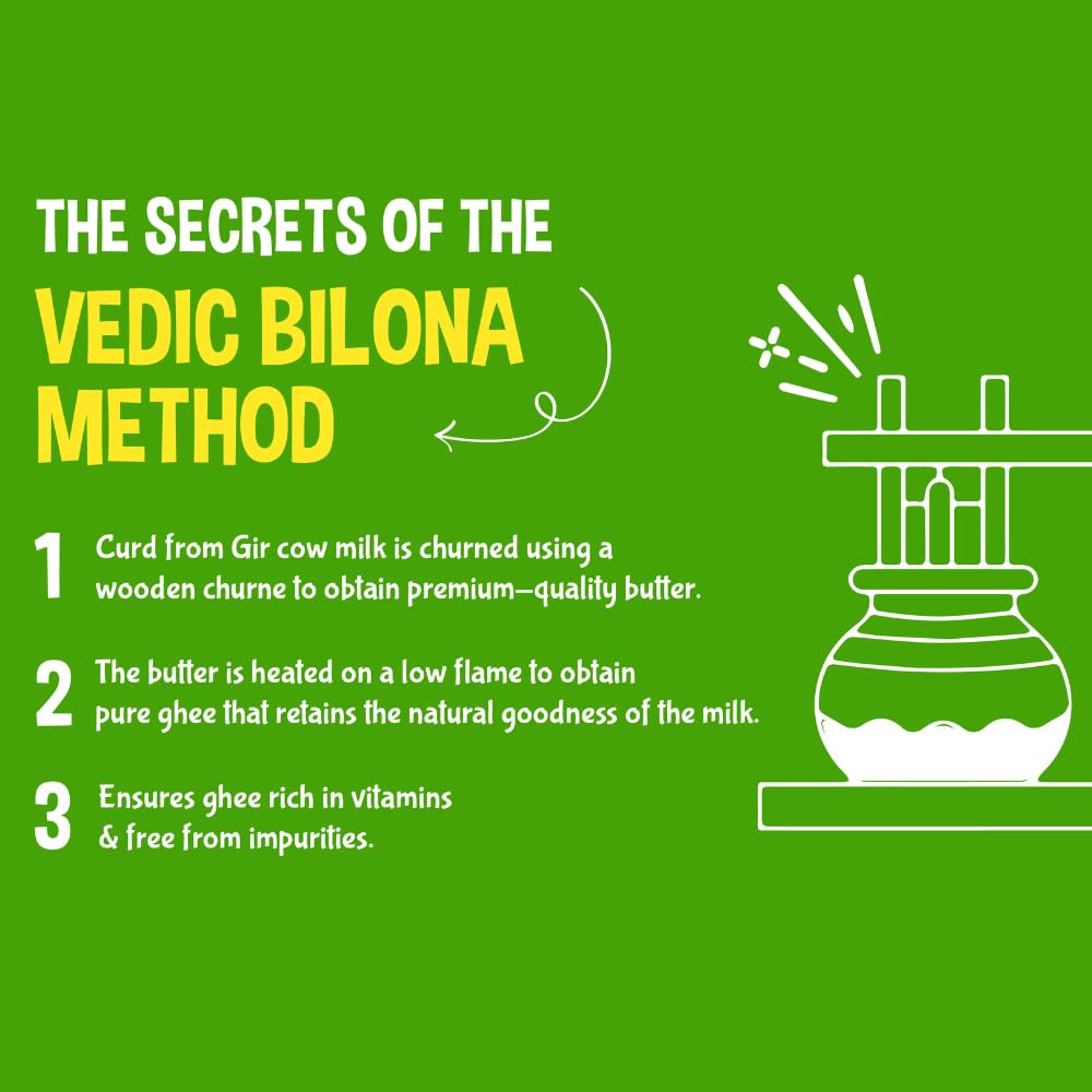 100% Pure Yummm A2 Cow Desi Ghee By Thank You Mummy | Good Source Of Protein Fiber Healthy Desi Ghee Perfect For Bakes Cookies | (500ml) 16.9 Ounce | Jar Pack