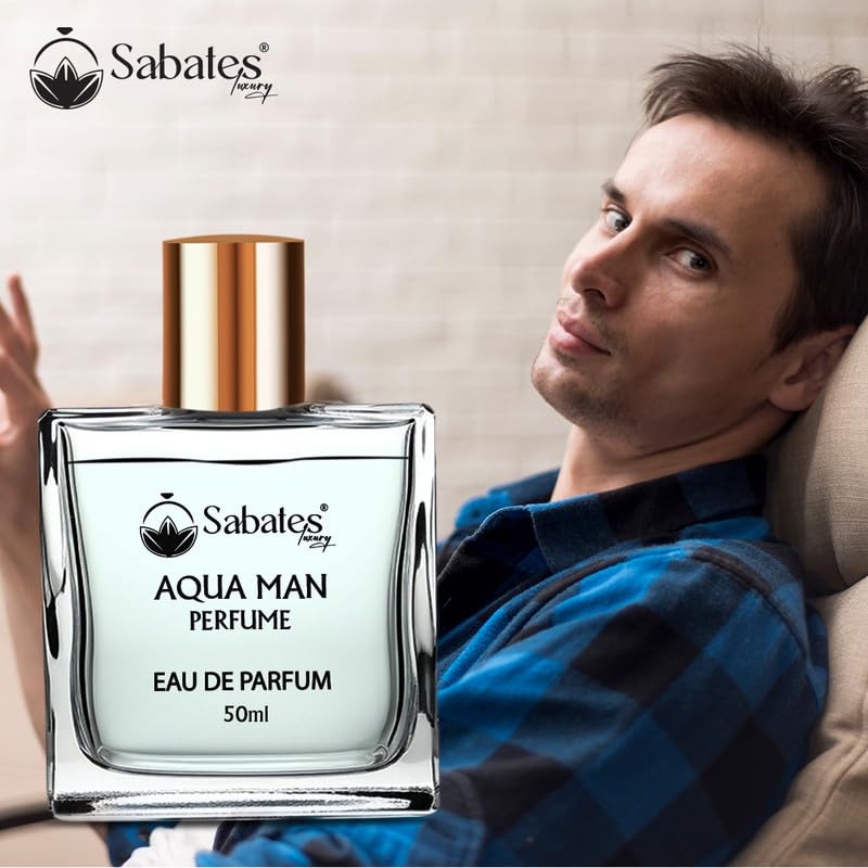 Sabates Aqua Man Eau De Parfum 50ml 1.6 Fl.oz.  | Long-lasting Fresh Fragrance For Men