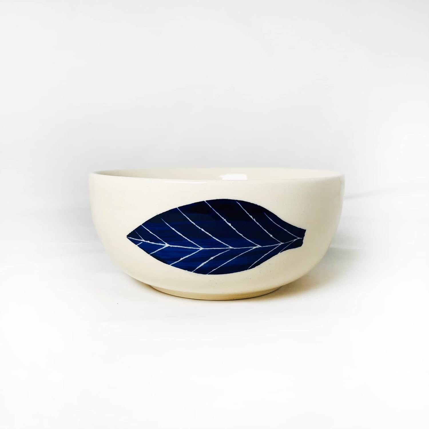 Patram Ceramic Serving Bowl Set Of 2 Pieces - 800ml Each, White & Blue | Hand Painted Large Dining Serving Bowls For Serving | Microwave Safe & Dishwasher Safe