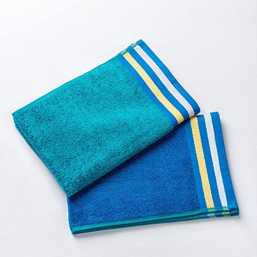 Ddecor Cotton Hand Towel 400gsm (Blue)- Pack Of 2
