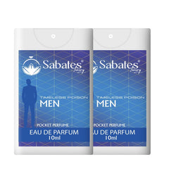 Sabates Timeless Poison Edp Pocket Perfume Each 10ml 0.3 Fl.oz. Combo Of 2 | Long Lasting Mens Perfume