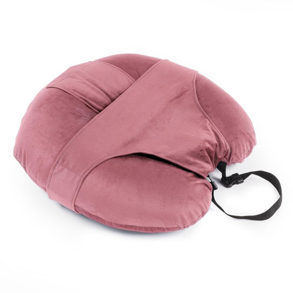 Pregnancy & Nursing Pillow Combo, U Shape Maternity Pillow For Sleeping - Dark Pink | 5 In 1 Multipurpose Use, Nursing Pillow | For Breastfeeding With Cotton Removable Cover, Adjustable Strap