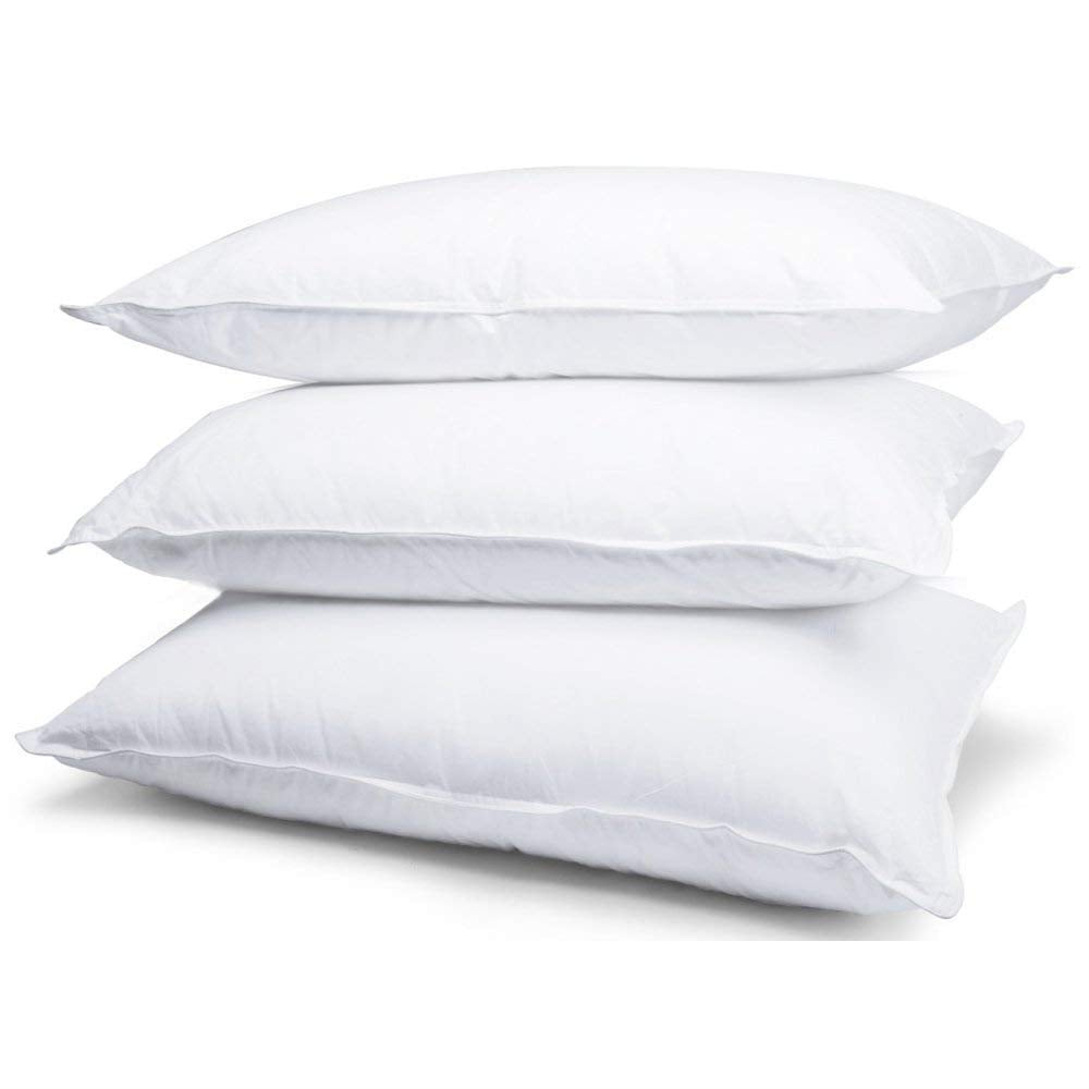Luxurious Microfiber Pillow Filler, Standard Size - 17x27 Inch, White Pillow | Rectangular Deign, Washable, Bed Pillow, For Neck, Back & Side Pillow - Pack Of 3