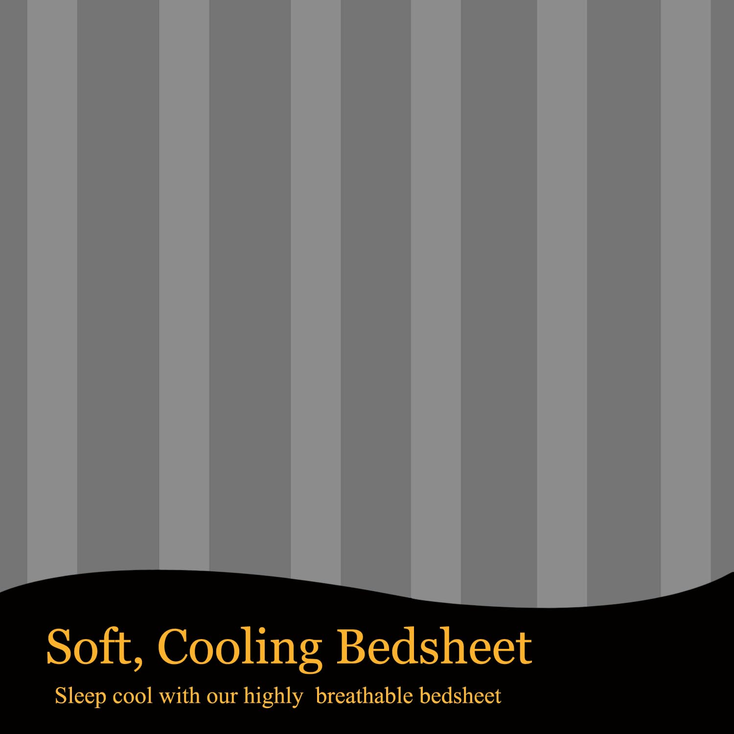 Breathable Single Size Flat Bedsheets With 1 Pillow Covers | 60 X 90 Inches, Grey | Wrinkle Resistant & Soft Skin Safe | 144 Thread Count