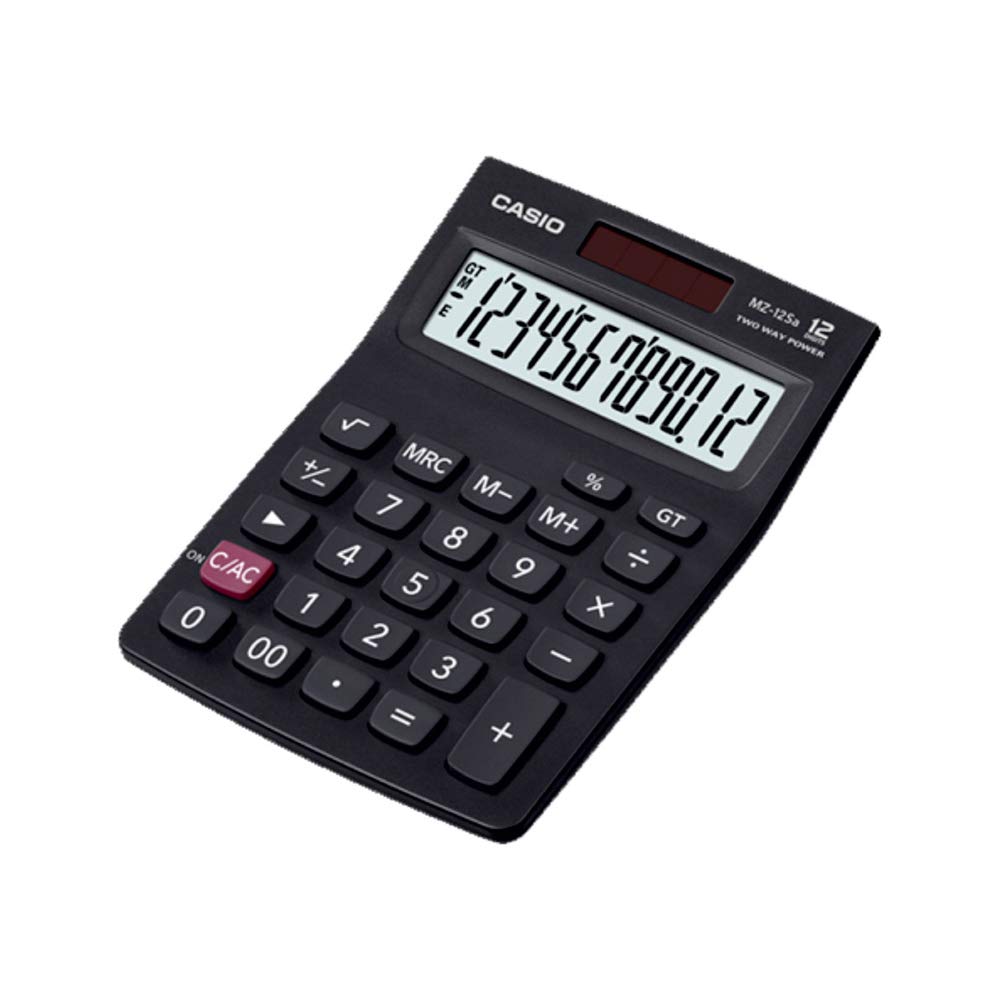 Casio Mz-12sa Desktop Calculator With Square Root And Gt Key | 3 Years Warranty Manufacturer | 12 Digits, 2-way Powered