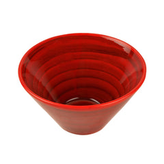 Studio Pottery Conical Ceramic Serving Bowl - Red, Diameter : 10 Cm, 580ml | Rice & Salad Bowl - Snack Bowl