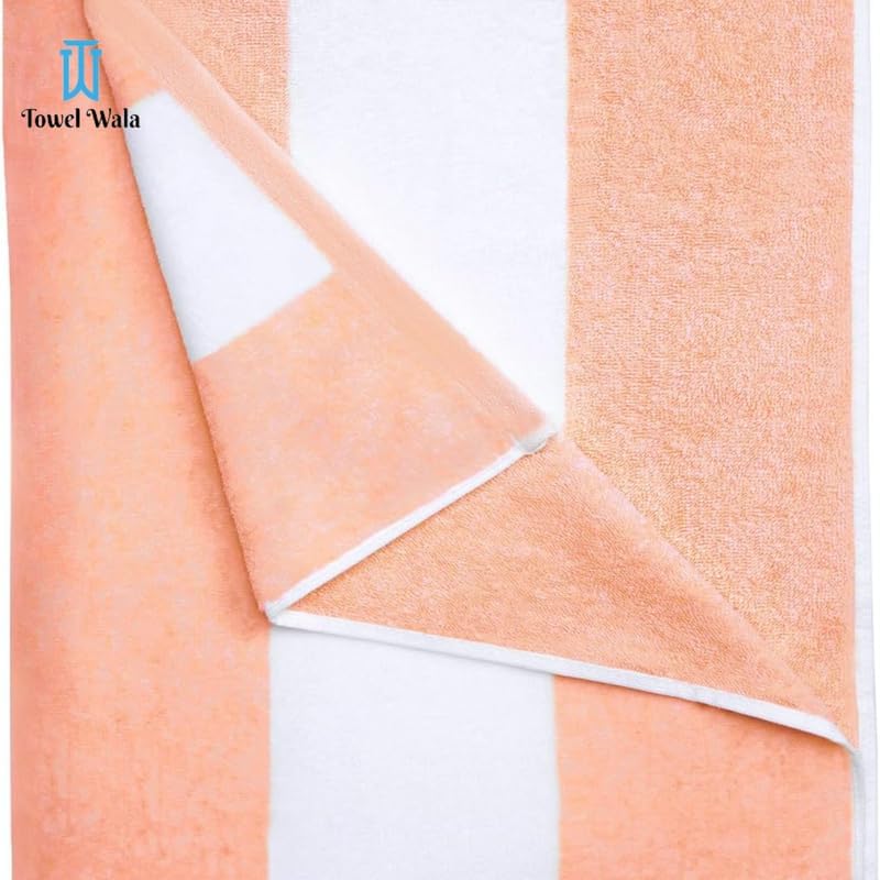 Towel Wala Striped Soft Turkish Cotton Small Bath Towel 450 Gsm | For Men & Women, Hotel Pool Towel (Pack Of 3)