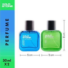 Wild Stone Forest Spice & Hydra Energy EDP Perfume 60ml 2.0 Fl.oz. | Perfect Gift For Boyfriend | Pack Of 2