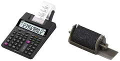 Casio HR-100RC-BK 150 Steps Check & Correct Printing Calculator With Reprint Feature & Casio IR-40 Printing Ribbons