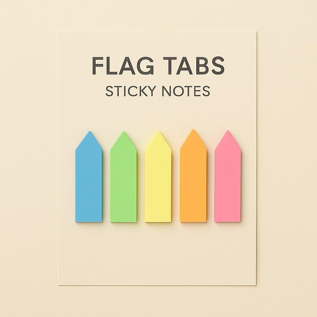 Transparent Sticky Notes, Self-Adhesive Waterproof Flag Sticky Note Pads, Multicolor - 100 Pcs