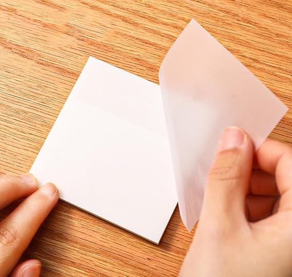 100 Sheets, White Transparent Sticky Note, Self-sticky Note Pads | Perfect For Students