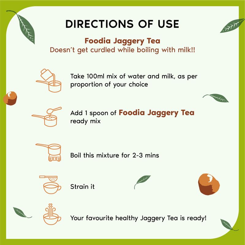 Foodia Gold Jaggery Cardamom Tea 3 In 1 Readymix - Pack Of 2 X 400gm, 14.1 Ounce Each | Premium Tea Mix With Jaggery, Cardamom & Assam Tea - Elaichi Chai Mix, Cardamom Tea Mix | Low Caffeine