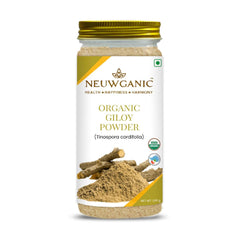 Neuwganic Organic Giloy Powder India Organic & Usda Organic Certified, For Reducing Inflammation, Detoxifying Body, Improving Function, Regulates Sugar | 200gm 0.4lbs