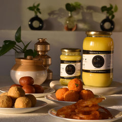 100% Pure Desi Cow Ghee By Grameya | Rich Source Of Vitamin & Protein Fiber Pure Healthy Cow Ghee Perfect For Boost Immunity | 750ml (250ml * 3) 25.3 Ounce | Jar Pack