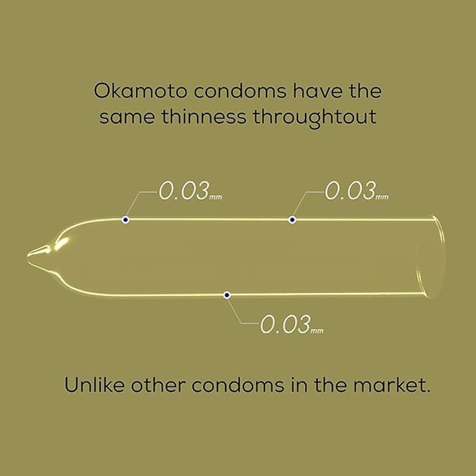 Okamoto Condom | Ultra Thin Condoms For Men | Thinnest Premium Snug Fit Condoms | 0.03 Mm Thin |