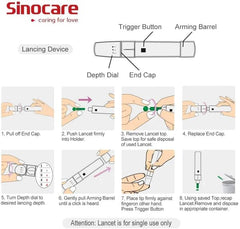 Sinocare Safe-Accu Blood Glucose Test Strips, Pack Of 50 Strips | Works With Safe Accu Glucometer Only - Lancets Not Included | Blood Glucose Monitor Strips