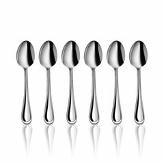 Stainless Steel Gourmet Tea Spoon Set Of 6 Pieces, Silver | Rust Free & Dishwasher Friendly