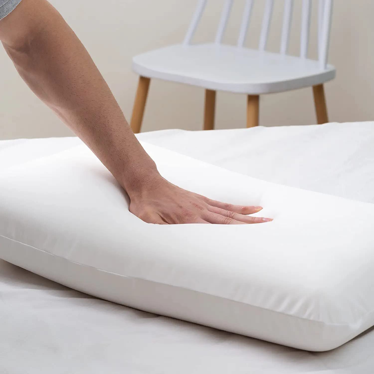 Cooling Gel Memory Foam Pillow, For Neck & Back Support, White, King Size - 24 L X 16 W X 5 H Inches | Orthopedic Pillow, Sleeping Bed Pillow, Pain Relief Hypoallergenic, Washable