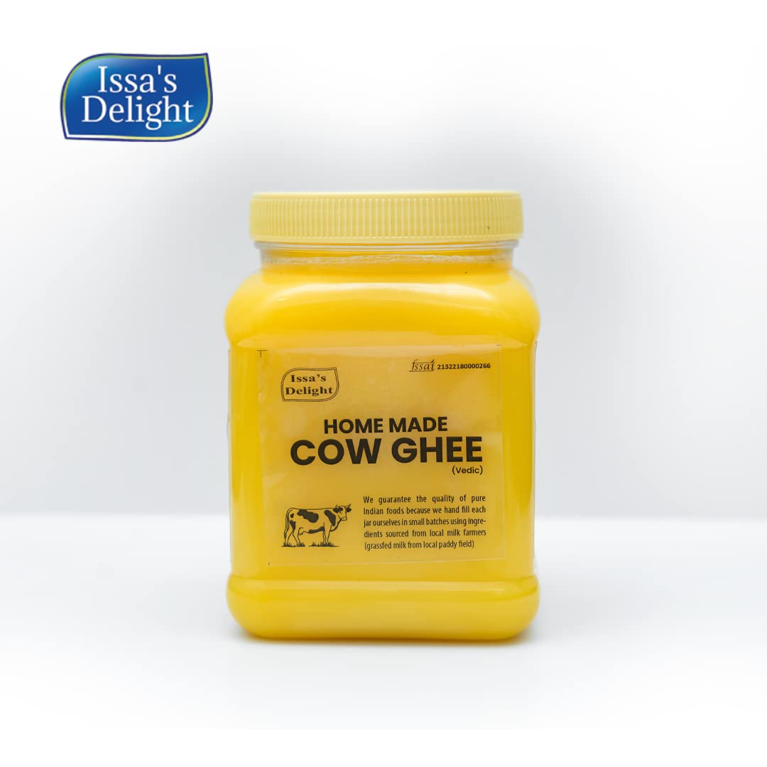 Organic Home Made Cow Ghee By Issas Delight | High In Protein Fiber Healthy Desi Ghee For Frying | (250ml) 8.4 Ounce | Jar Pack
