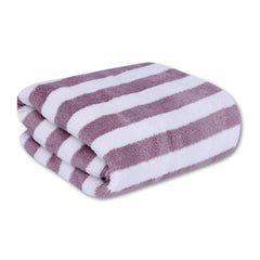 Mjn Microfiber Bath Towels Strip 310 Gsm | Extra Soft Plush & Quick Dry High Absorbency Large Size Towels For Bathing (Wine line)