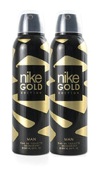 Nike Gold Edition Eau De Toilette Deodorant Body Spray 400ml 13.5 Fl.oz. Pack Of 2 | Perfect Birthday Gift For Boyfriend | Long Lasting Fragrance