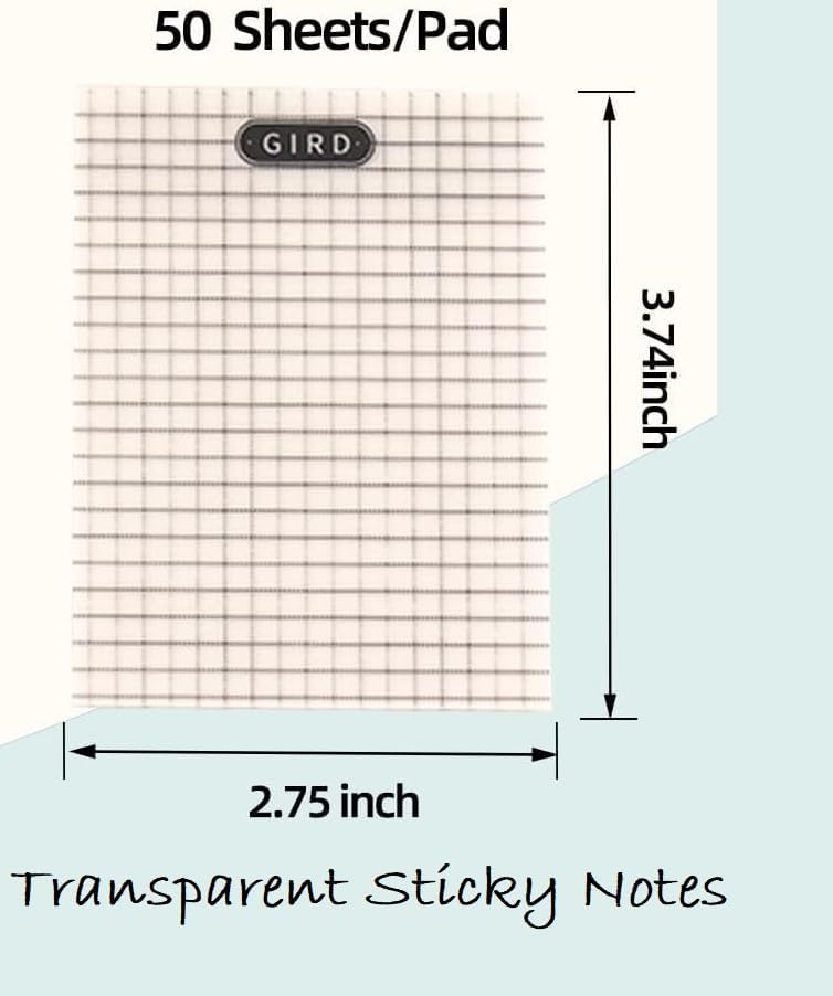 Sticky Notes 200 Sheets With Liner & Blank Clear Memo Pad, Sticky Notes Stationery Item | Set Of 4