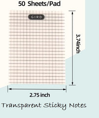 Sticky Notes 200 Sheets With Liner & Blank Clear Memo Pad, Sticky Notes Stationery Item | Set Of 4
