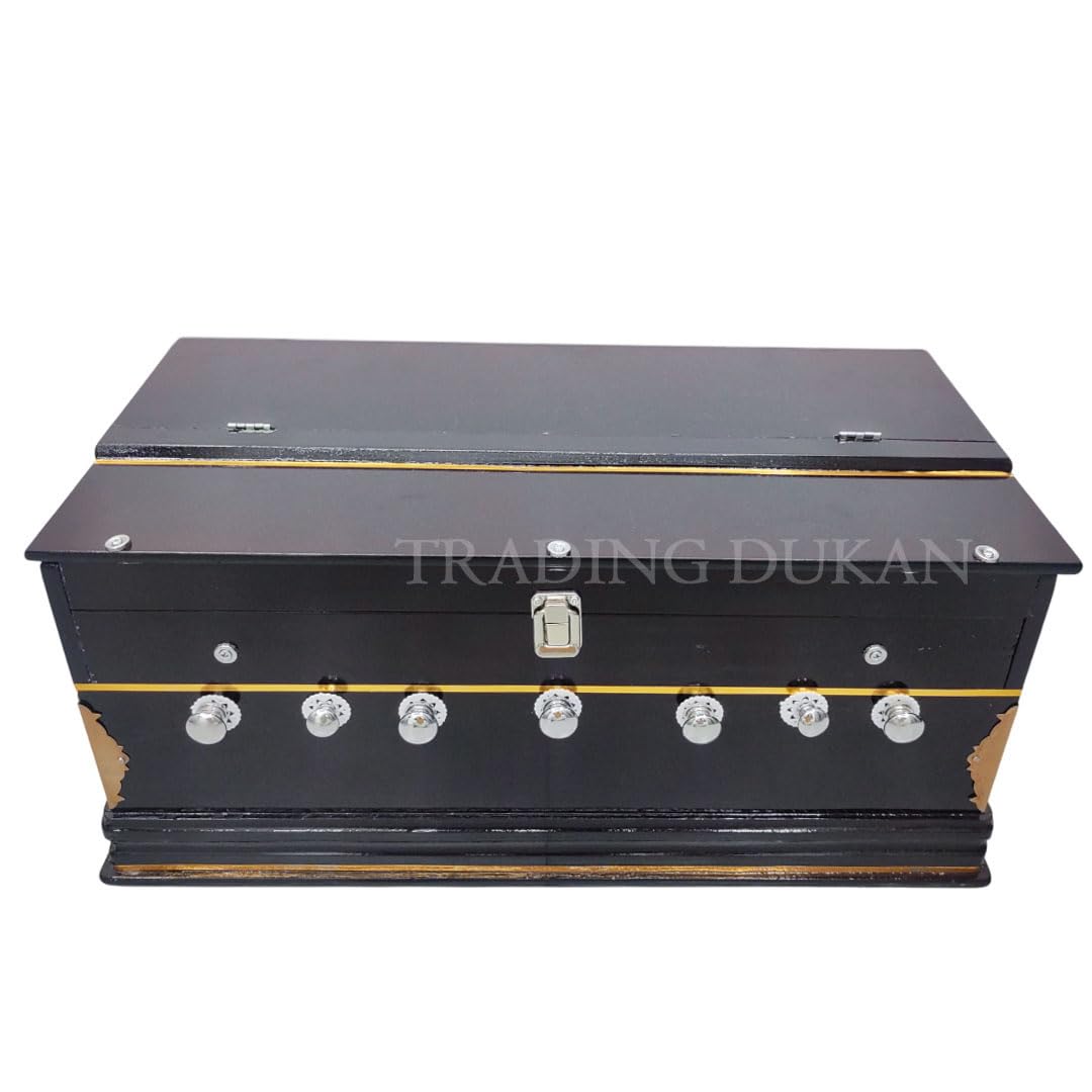 Musical Instrument Harmonium - 3.25 Octave, 7 Stoppers, 39 Smooth Conditioned Keys, Double Bellow, Two Reeds (Base- Male) | Compact & Portable Design