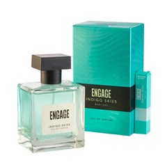 Engage Indigo Skies Eau De Parfum 100ml 3.4 Fl.oz. For Men | Long Lasting , Fresh & Earthy Fragrance , For Everyday Use , Gift For Men , Free Tester With Pack