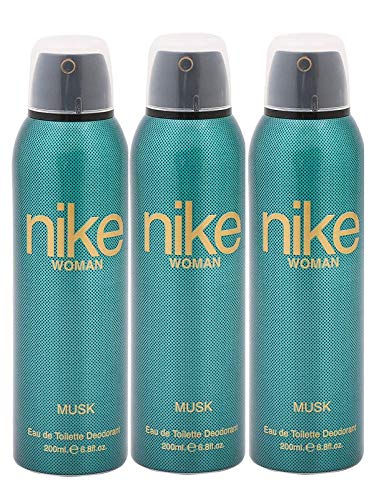 Nike Musk Eau De Toilette Deodorant Body Spray 600ml 20.2 Fl.oz. Pack Of 3 | Perfect Birthday Gift Set For Wife