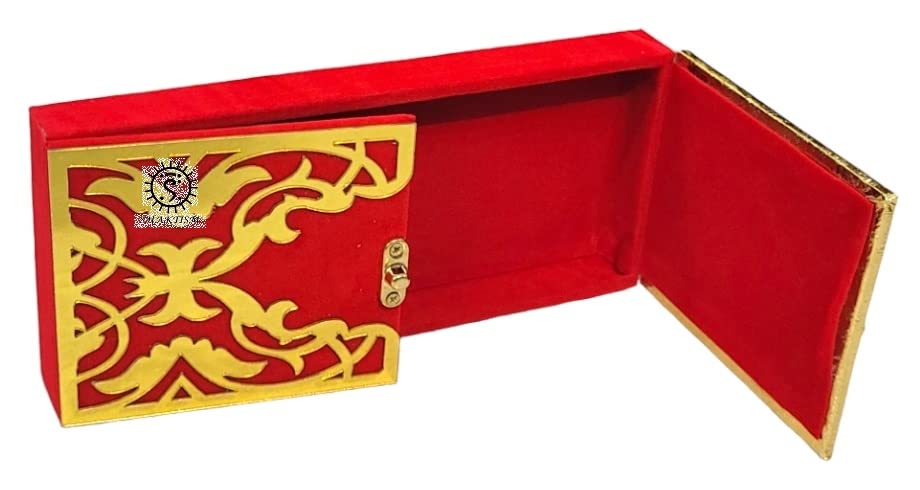 Wood Decorative And Attractive Box Cash Box, Shagun Jewellery Money Envelop Wedding, Gift Bangel Pack Of 1, Colour - Red