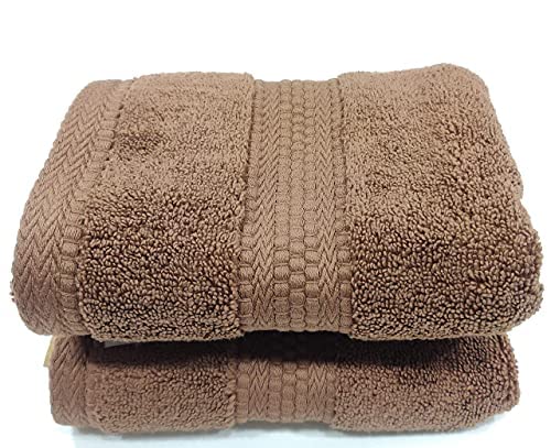 Bombay Dyeing Ultrx Zero Twist Plain Cotton Hand Towel 400 Gsm (Brown)- 2 Piece