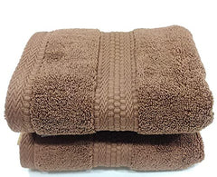 Bombay Dyeing Ultrx Zero Twist Plain Cotton Hand Towel 400 Gsm (Brown)- 2 Piece