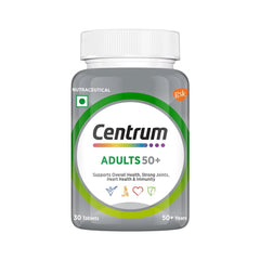 Centrum Adult 50+, World's No.1 Multivitamin With Calcium , Vitamin D3 & 21 Other Nutrients For Overall Health, Strong Joints & Heart Health | 30 Veg Tablets , 50gm 0.1lbs