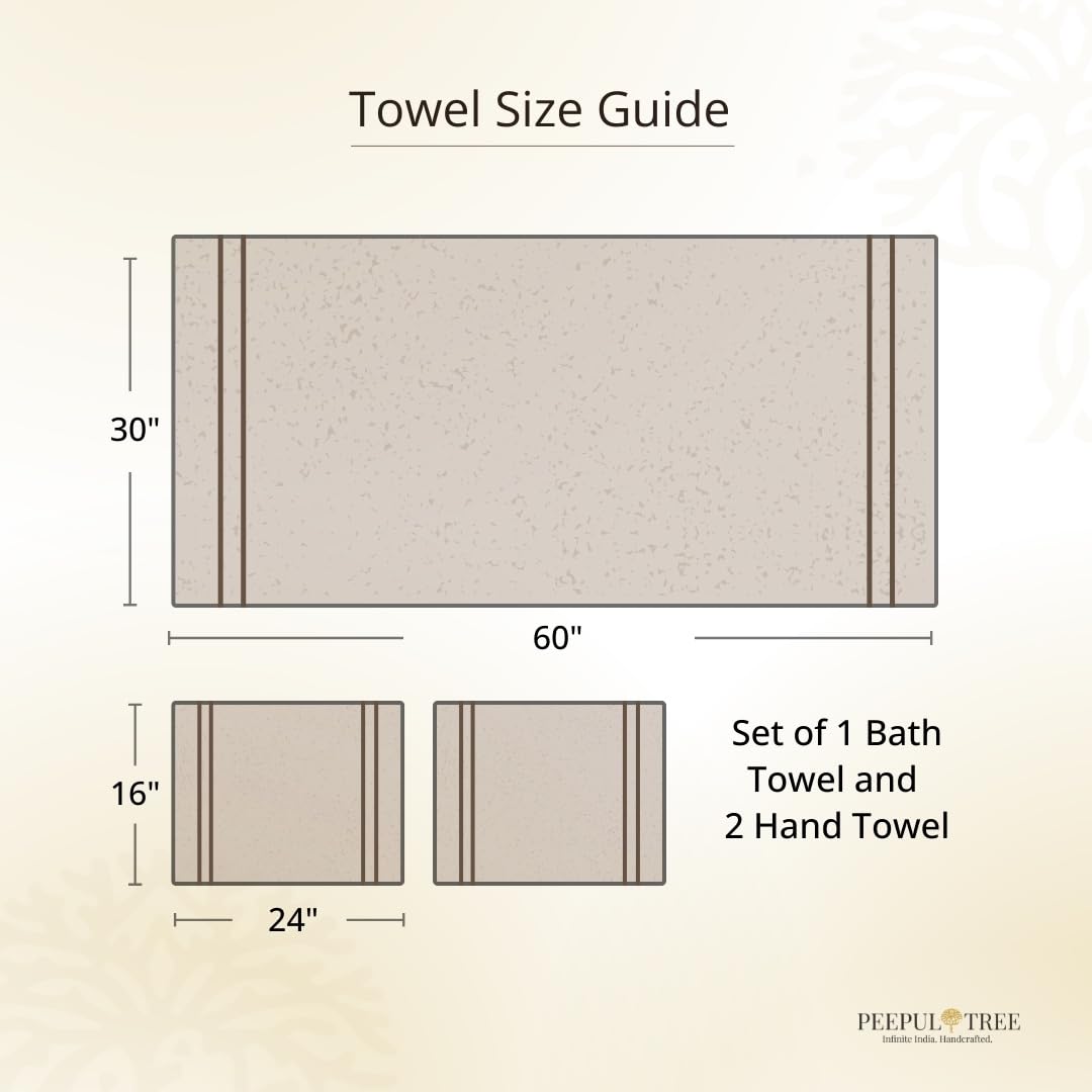 Peepul Tree Block Printed Hand & Bath Towels 240 Gsm | Super Absorbent Soft & Faster Drying, Floral Printed 100% Pure Cotton (Pink)- Pack Of 3