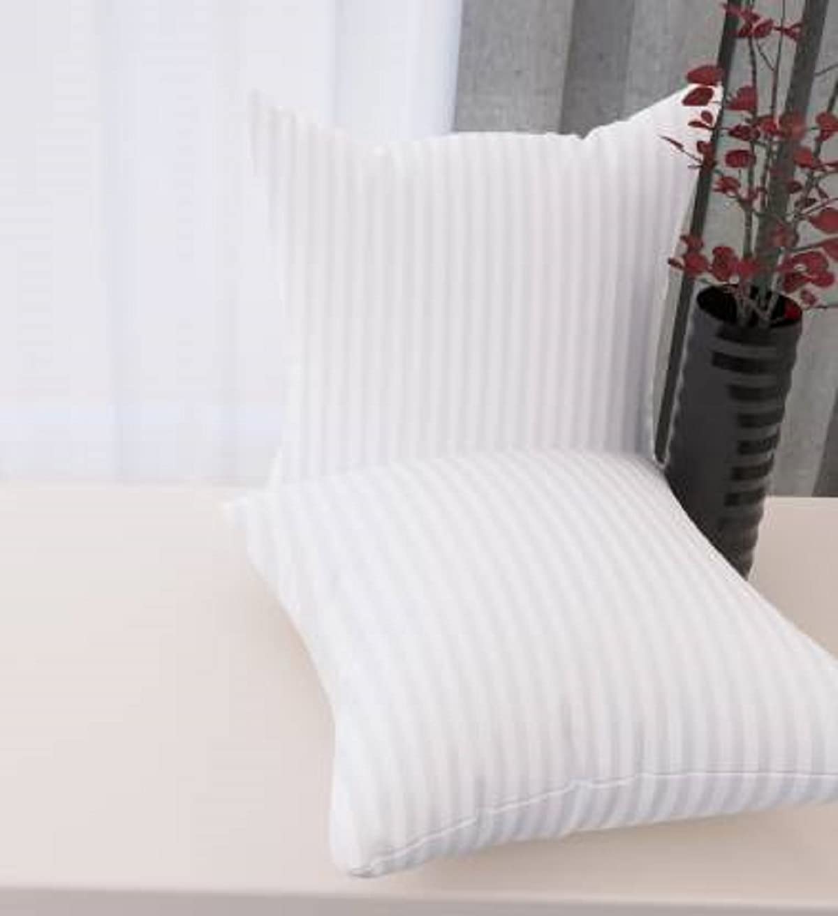 Square Pillow, Hotel Quality Premium Fiber Soft Cushion Filler, White, 18 X 18 Inches | Microfiber Pillow, Hypoallergenic, Soft Cushion, Throw Pillow - Set Of 2