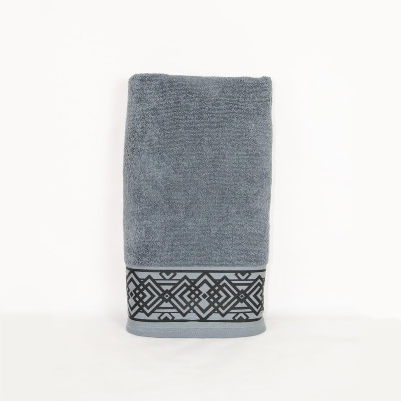 Rangoli 100% Cotton Fibre Bath Towel 600 Gsm | Highly Durable & Absorbent Towel | Skin-Friendly & Quick Drying Luxury Towels (Grey) - Pack Of 1