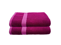 Space Fly Cotton Luxury Large Size Bath Towel 1000 Gsm (Magenta) - Pack Of 2