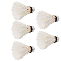 Vgeby1 Badminton Feather Shuttlecocks , Made Of High Quality Duck Feather | White , Pack Of 5